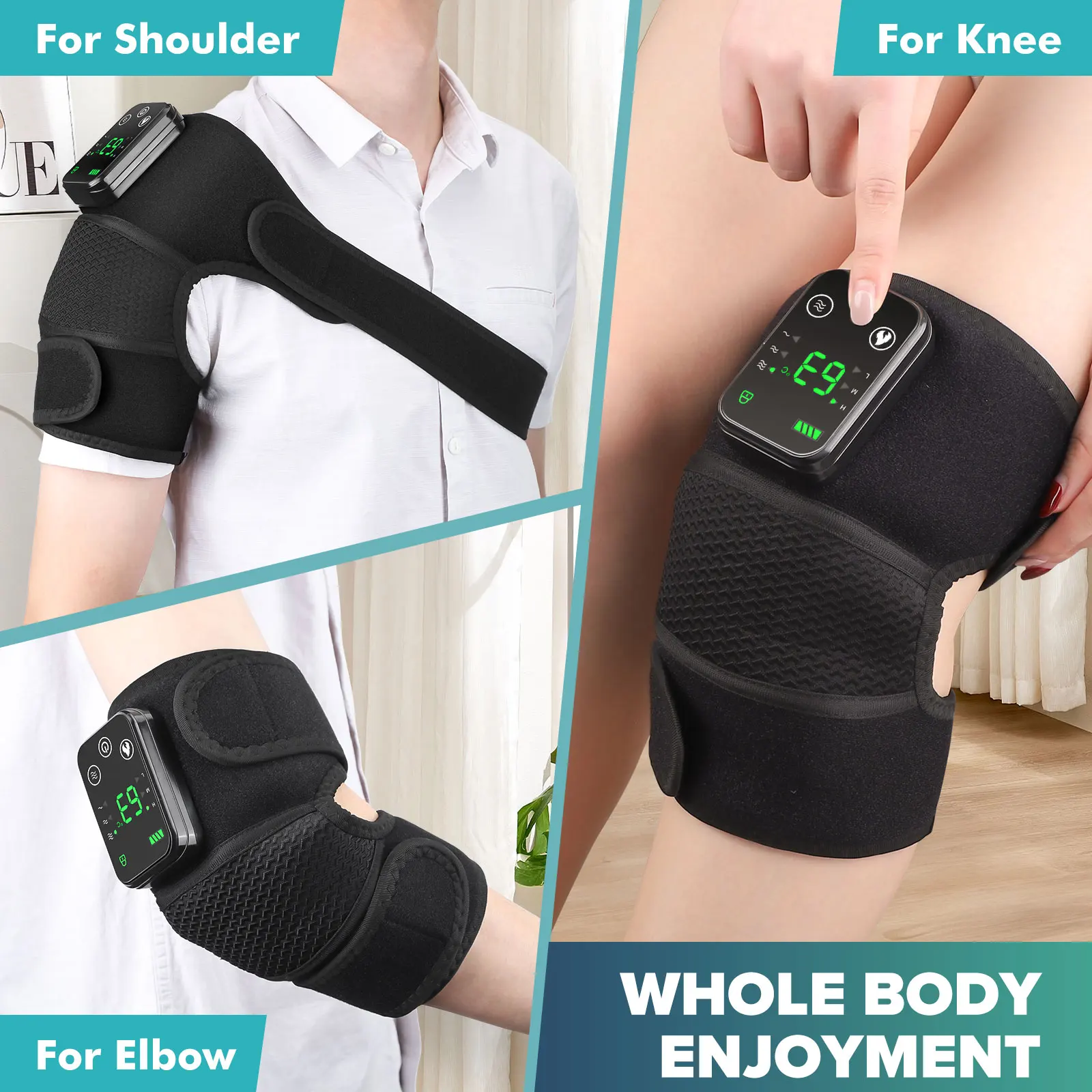 3 in 1 Heated Knee & Shoulder Massager Vibration Elbow Warmer for Temperature Control Support Brace Muscle Relaxation - Image 4