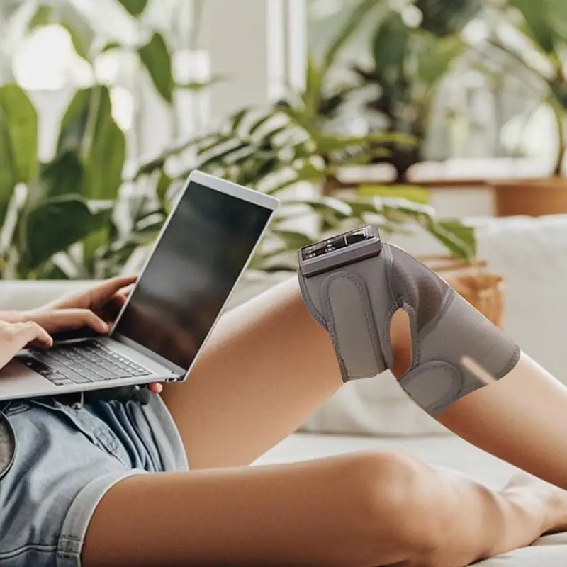 Knee Heating Pad With Massager Electric Heating Wrap Brace For Knee Wireless Design Massaging Knee Protector For Elbows Calves - Image 3